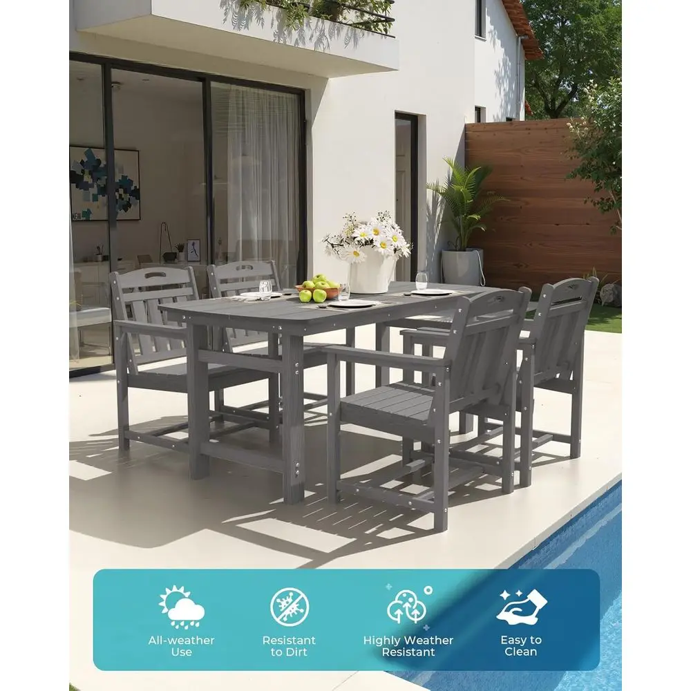 All-Weather HDPE Patio Dining  - Outdoor Furniture Dining Set recension och pris
