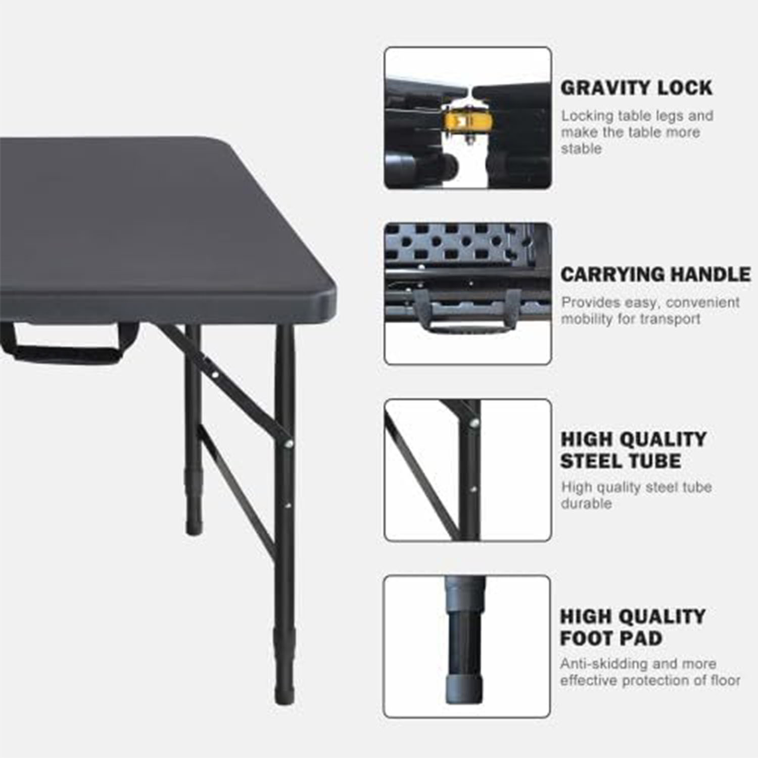 Folding Table 4ft Height Adjus - Outdoor Furniture Legs recension och pris