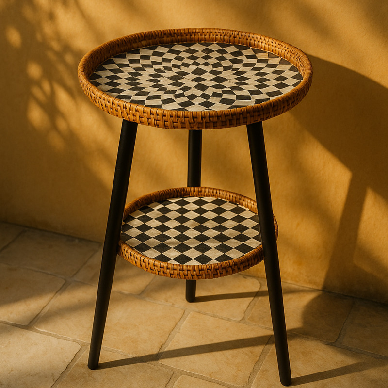 Double-Layer Rattan Coffee Tab - Outdoor Furniture Legs recension och pris