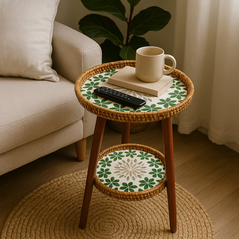 Double-Layer Rattan Coffee Tab - Outdoor Furniture Legs recension och pris