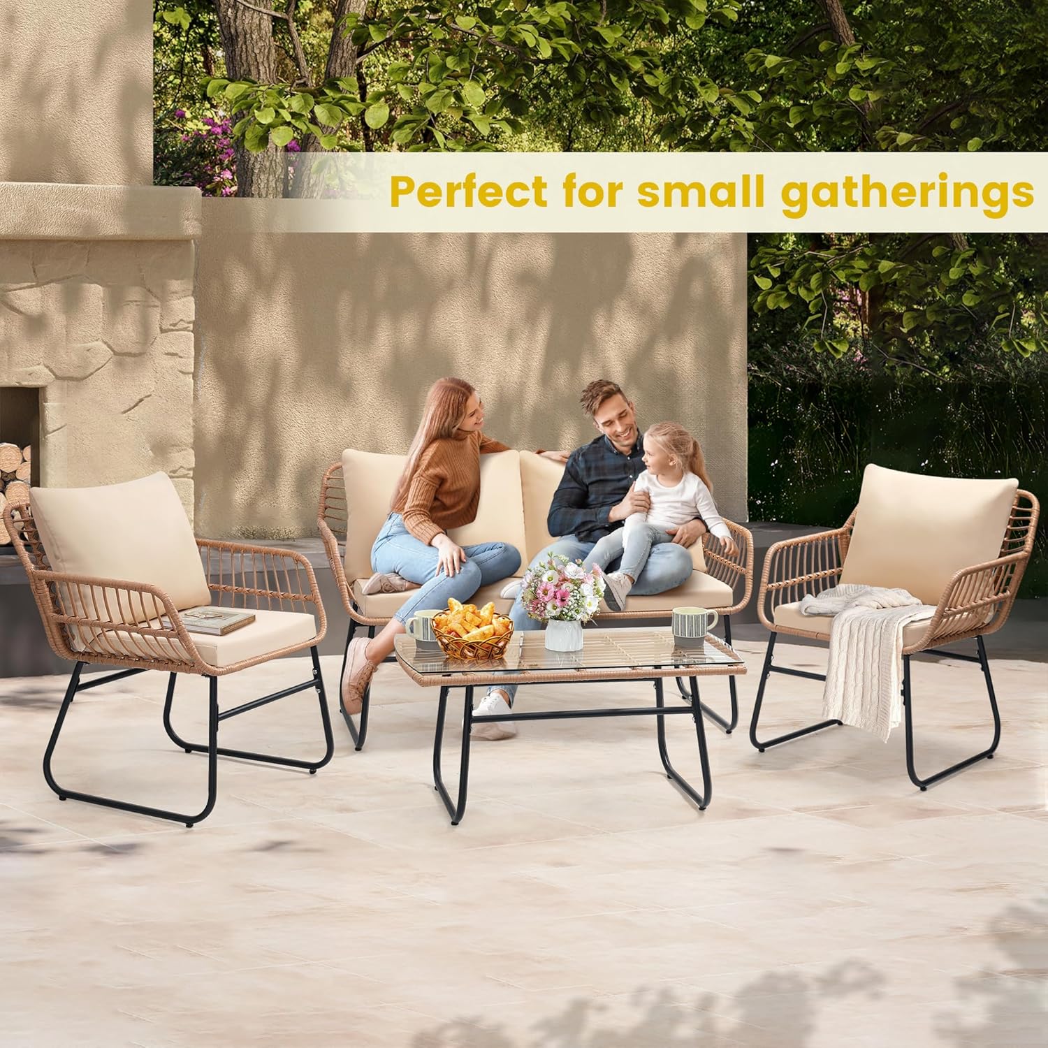 4 Piece Patio Bistro Outdoor F - Outdoor Furniture Bali recension och pris