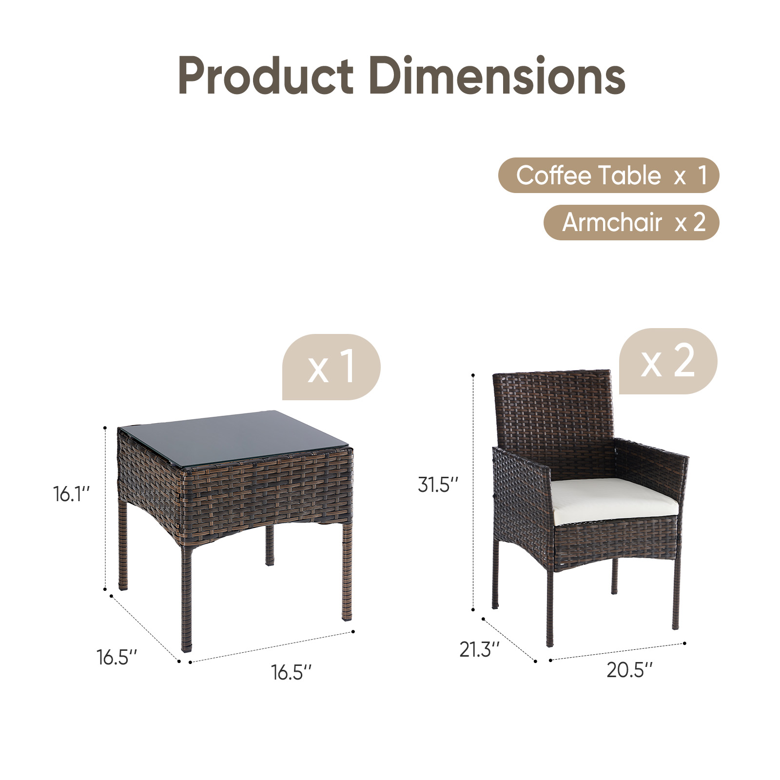 JHK Large Size 3 Pieces Outdoo - Outdoor Furniture Bali recension och pris