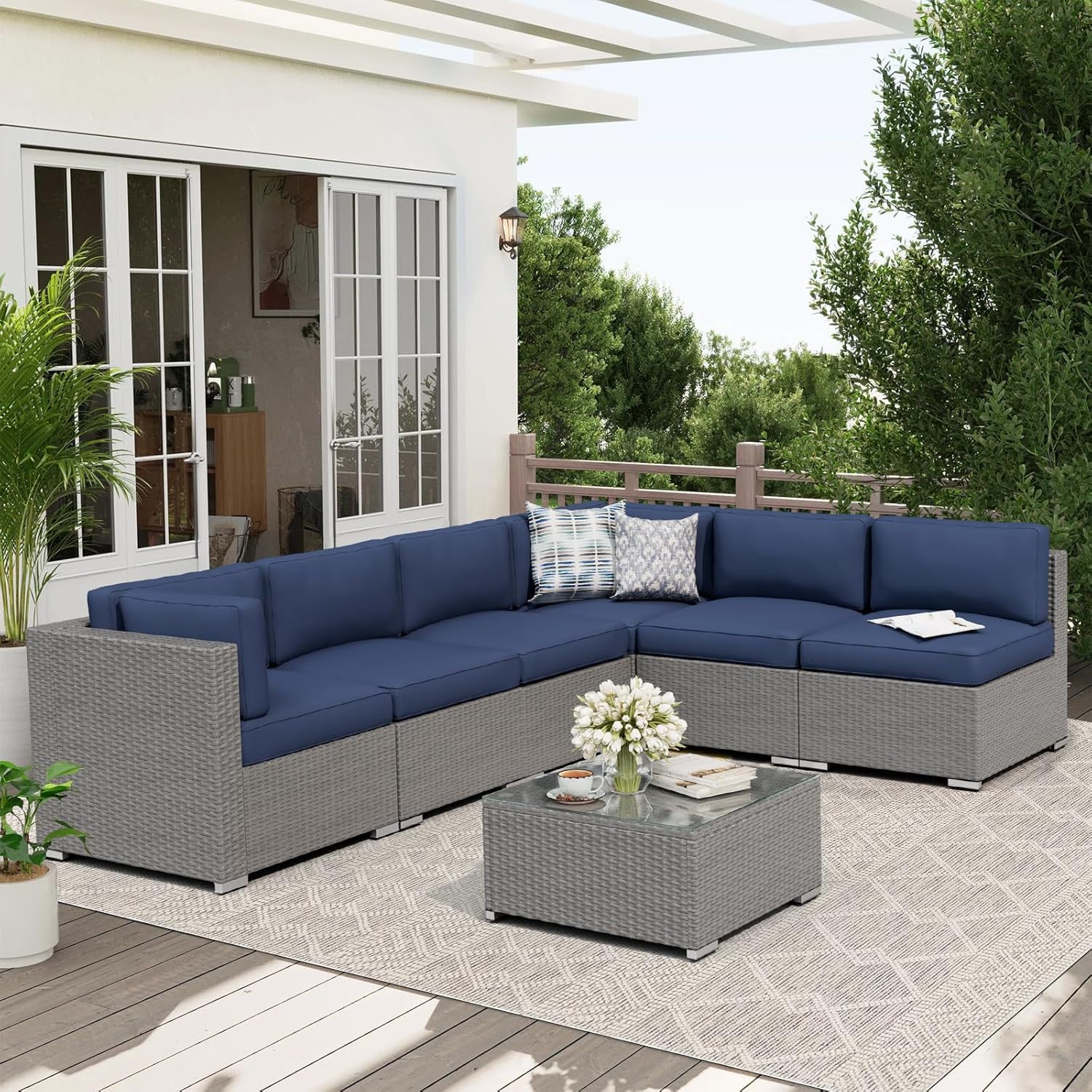 7-Piece Outdoor Patio Furnitur - Outdoor Furniture Grey recension och pris