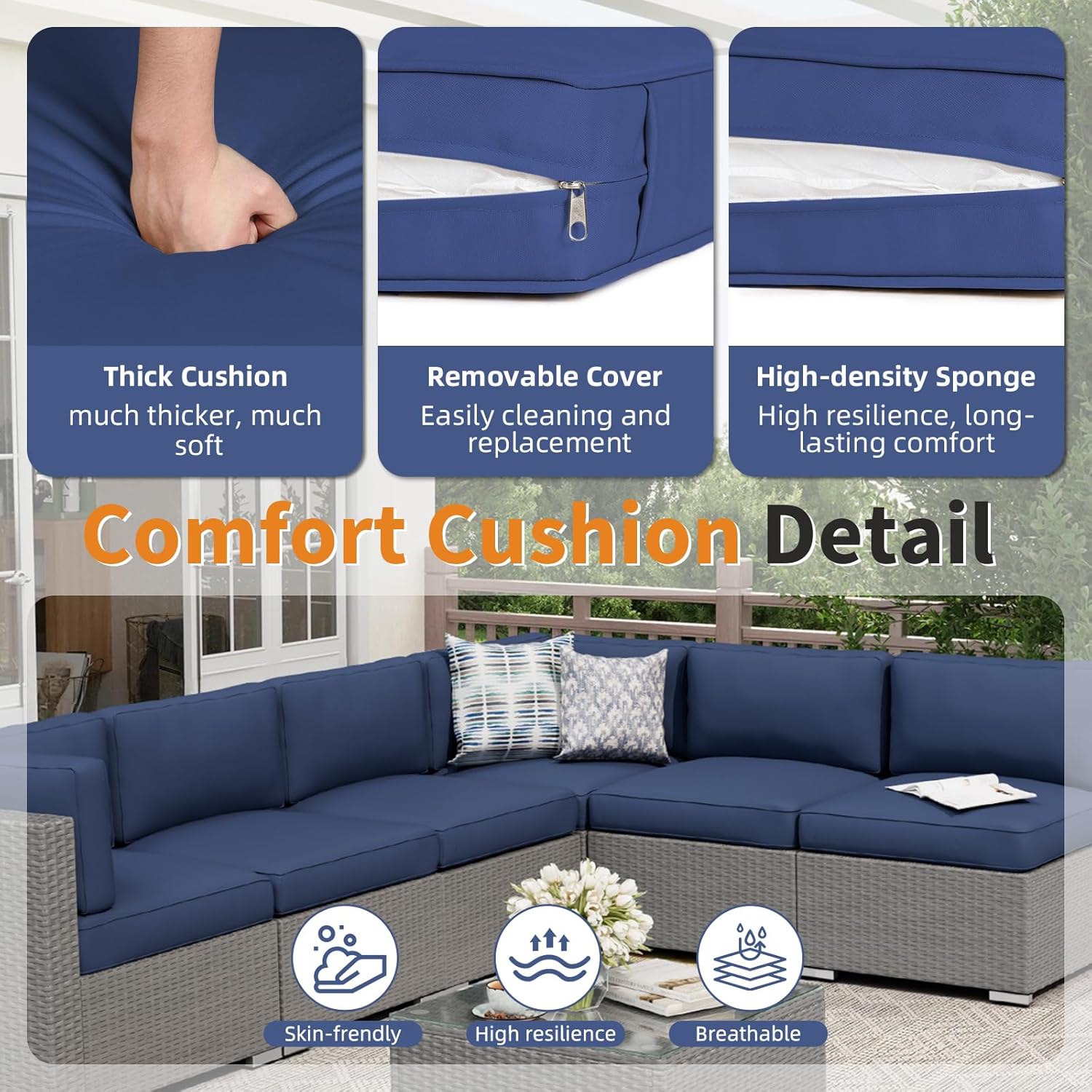 7-Piece Outdoor Patio Furnitur - Outdoor Furniture Grey recension och pris