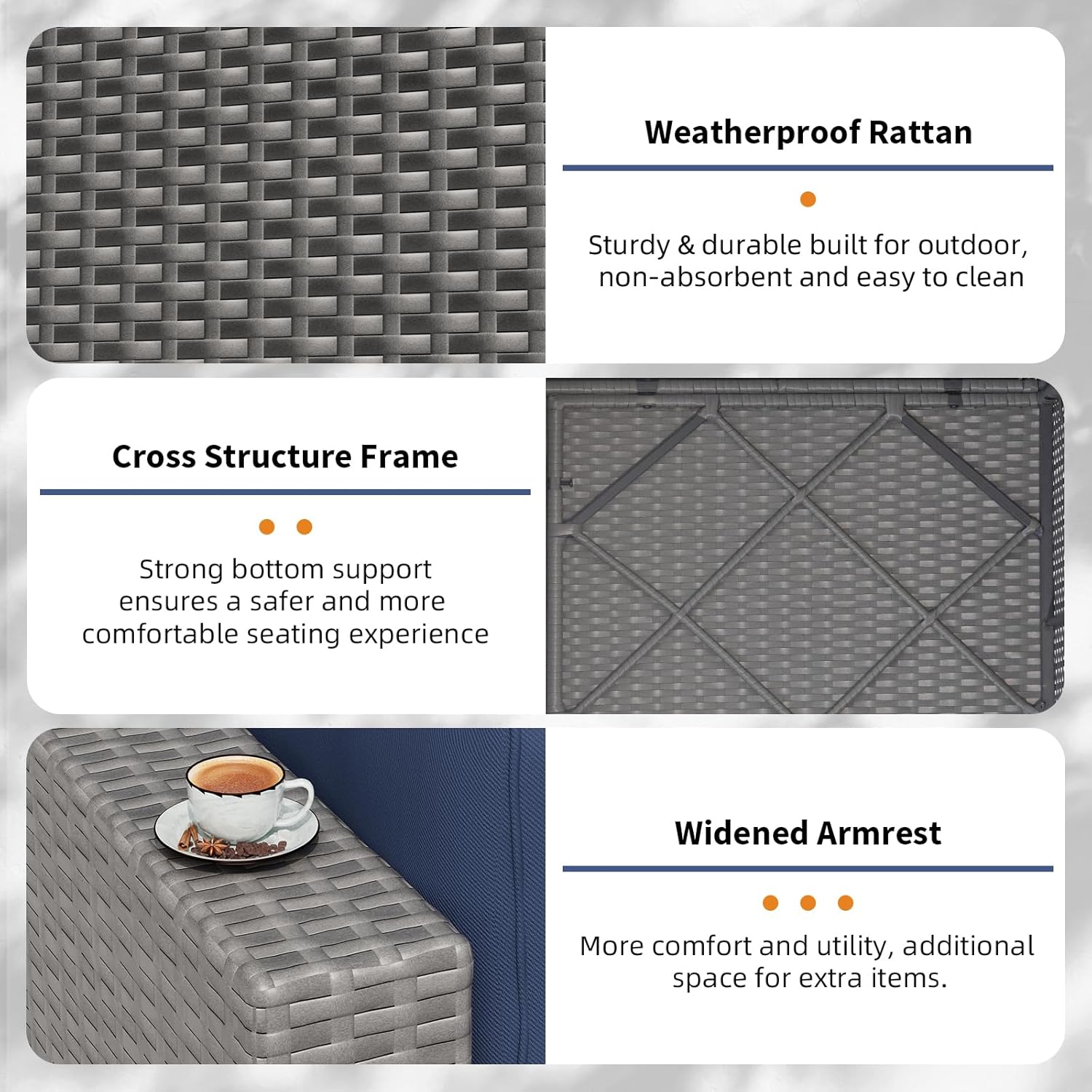 7-Piece Outdoor Patio Furnitur - Outdoor Furniture Grey recension och pris