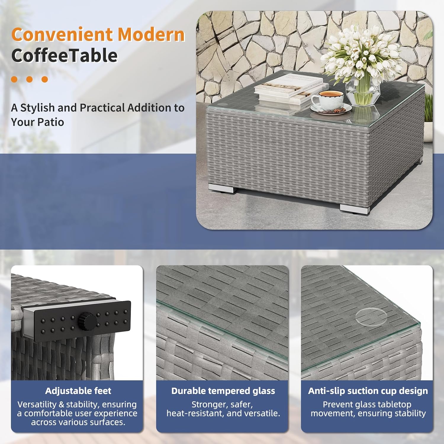 7-Piece Outdoor Patio Furnitur - Outdoor Furniture Grey recension och pris