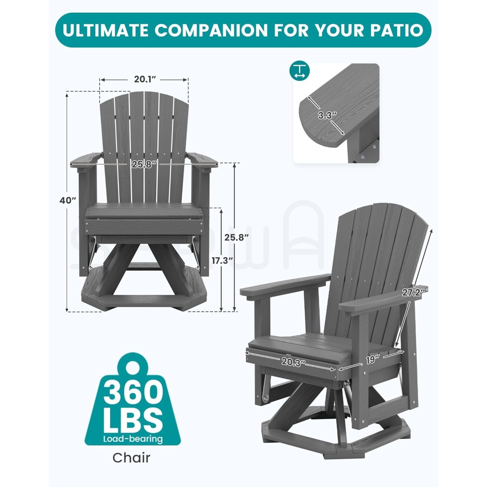 Adirondack Swivel Glider Chair - Adirondack Chair Wood recension och pris