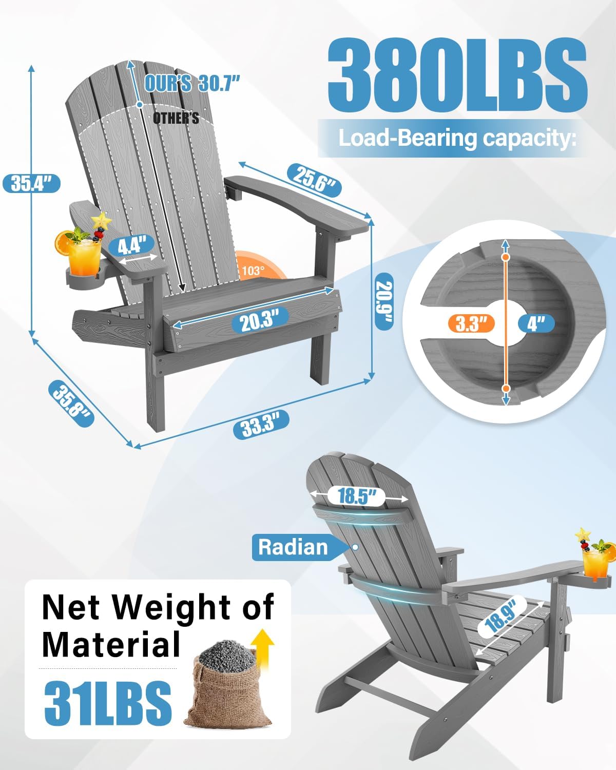 Weather Resistant Adirondack C - Adirondack Chair Wood recension och pris