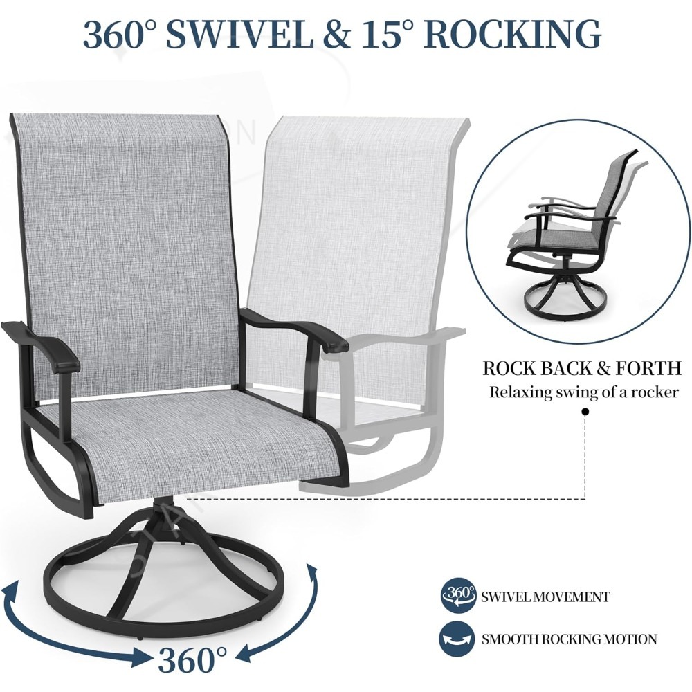 Patio Swivel Chairs Set Outdoo - Outdoor Furniture Dining Set recension och pris