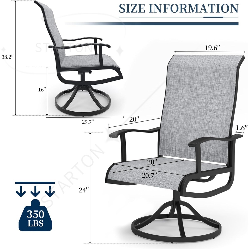 Patio Swivel Chairs Set Outdoo - Outdoor Furniture Dining Set recension och pris