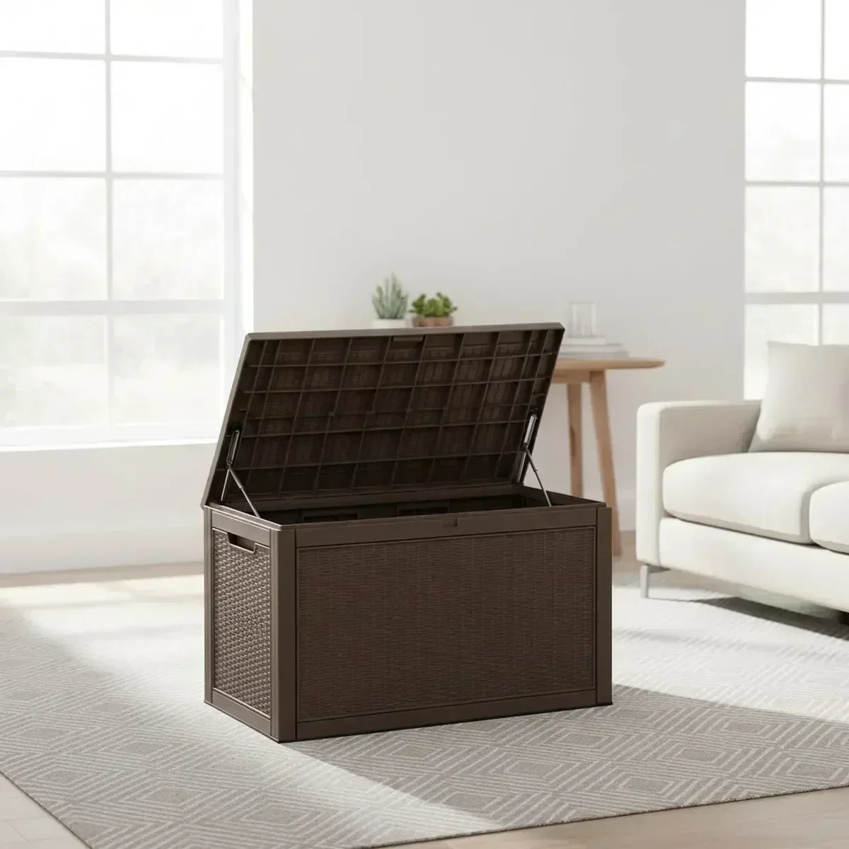 Large Outdoor Storage Bench Wa - Outdoor Furniture Grey recension och pris