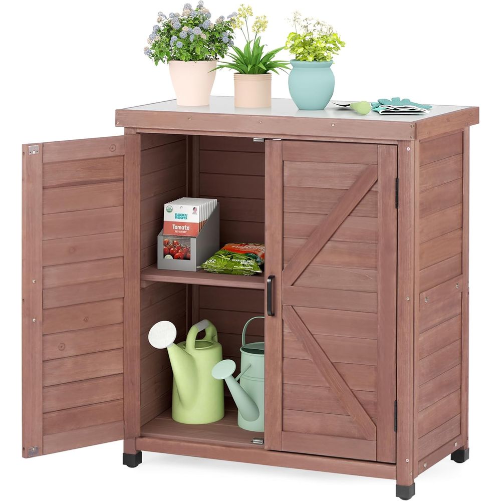 Outdoor Storage Cabinet & Pott - Garden Bench Metal recension och pris
