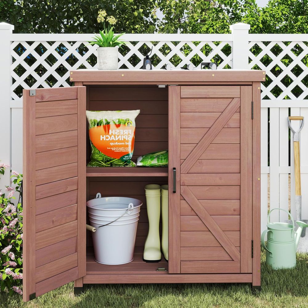 Outdoor Storage Cabinet & Pott - Garden Bench Metal recension och pris