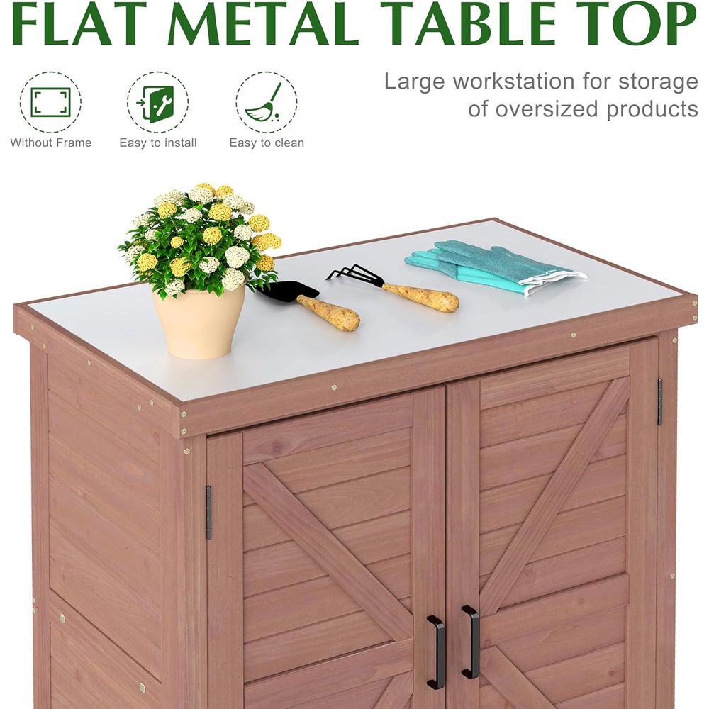 Outdoor Storage Cabinet & Pott - Garden Bench Metal recension och pris