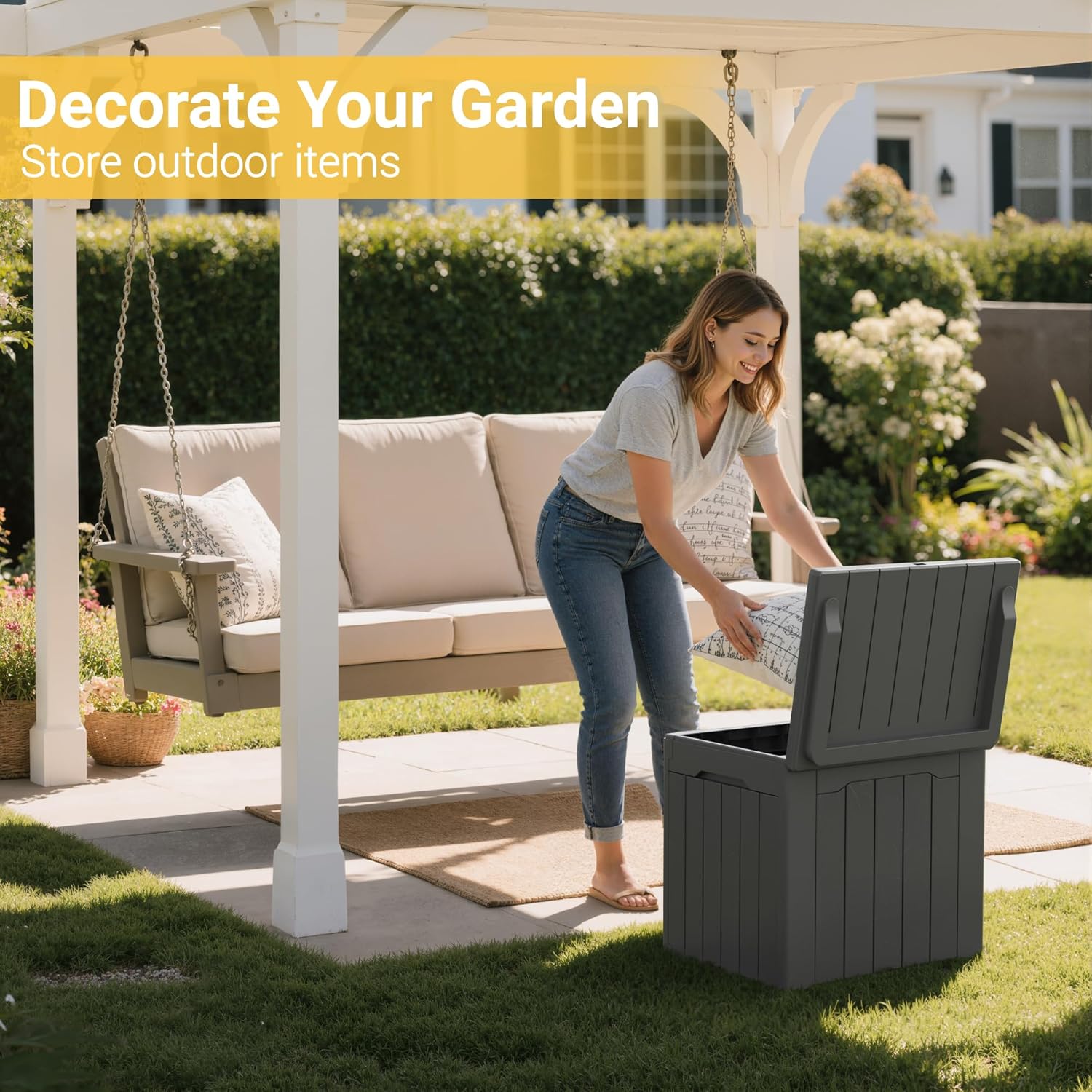 31 Gallon Outdoor Storage Box  - Outdoor Furniture Grey recension och pris