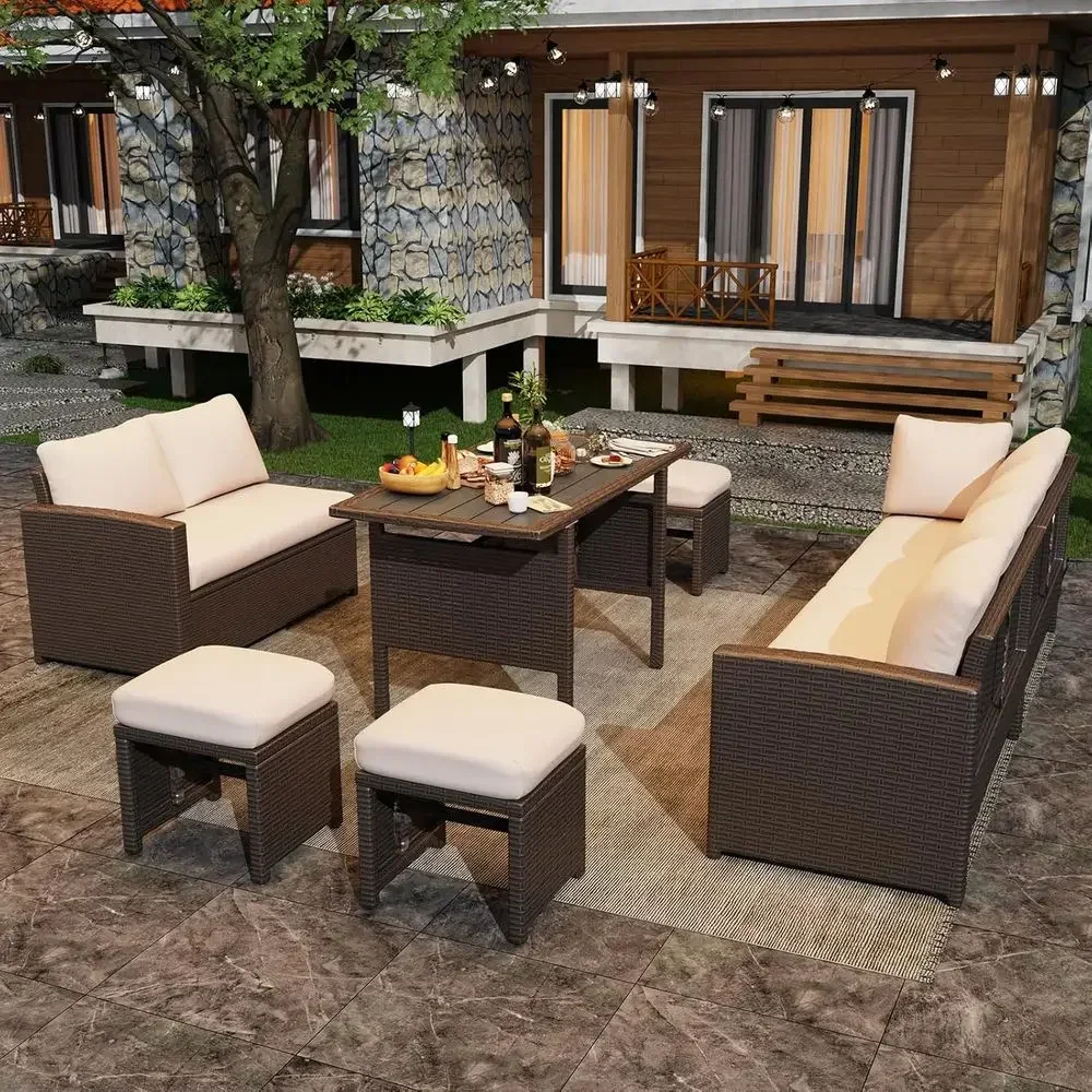 7-Piece Patio Furniture Set wi - Outdoor Furniture Dining Set recension och pris