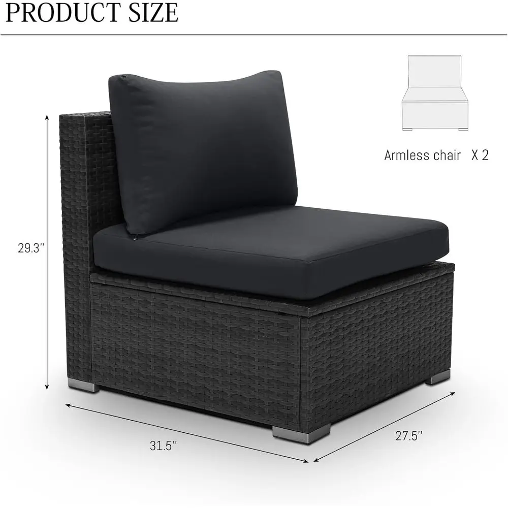 2-Piece Rattan Patio Furniture - Outdoor Furniture Grey recension och pris