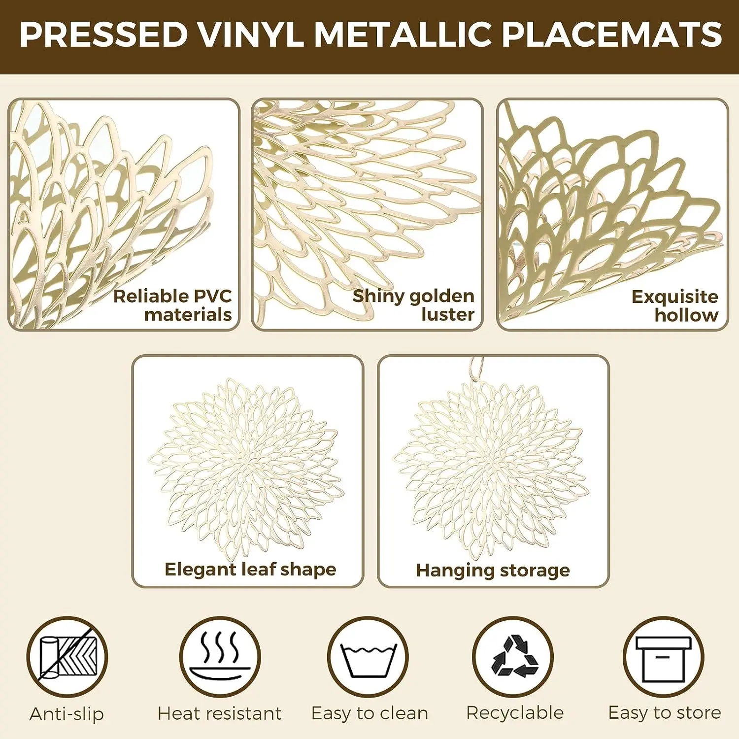 Set of 4 Metallic Placemats Se - Outdoor Furniture Designer recension och pris
