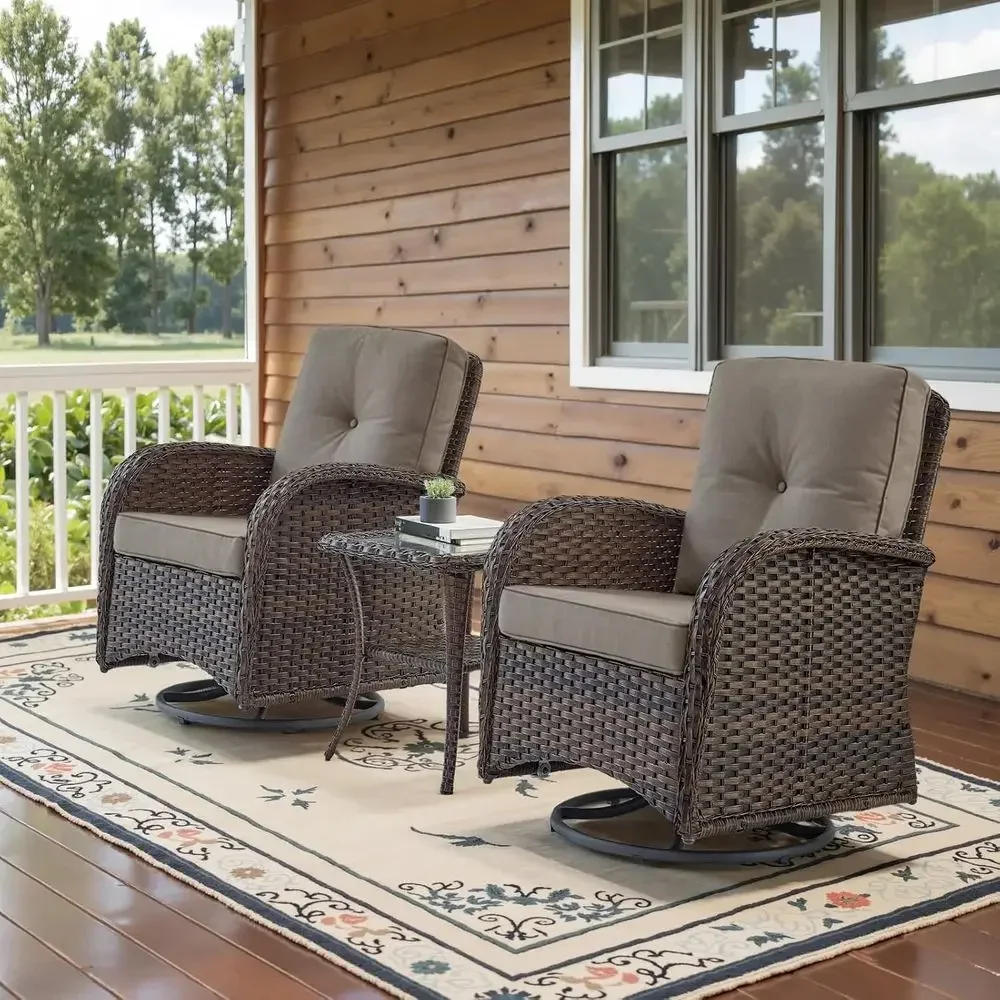 2-Piece Outdoor Swivel Rocking - Outdoor Furniture Grey recension och pris