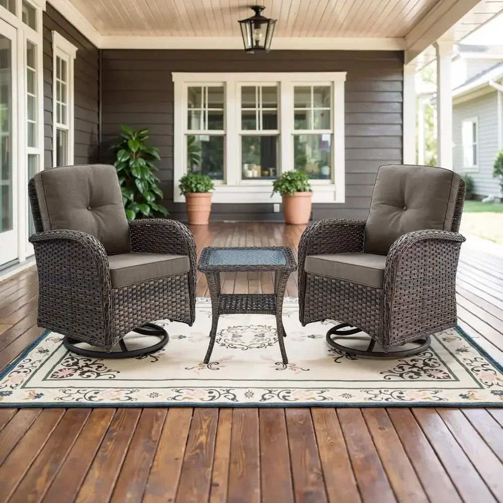 2-Piece Outdoor Swivel Rocking - Outdoor Furniture Grey recension och pris