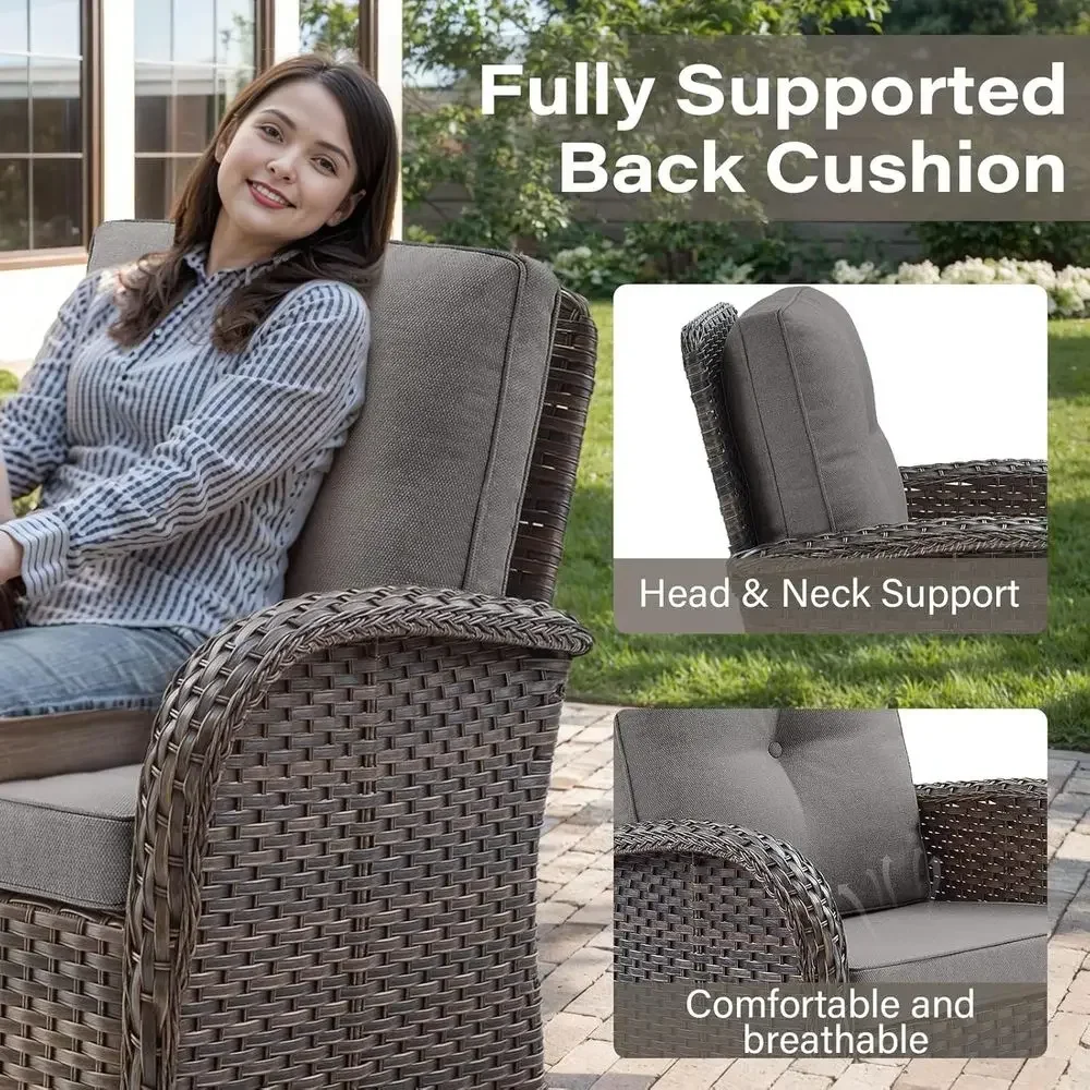 2-Piece Outdoor Swivel Rocking - Outdoor Furniture Grey recension och pris